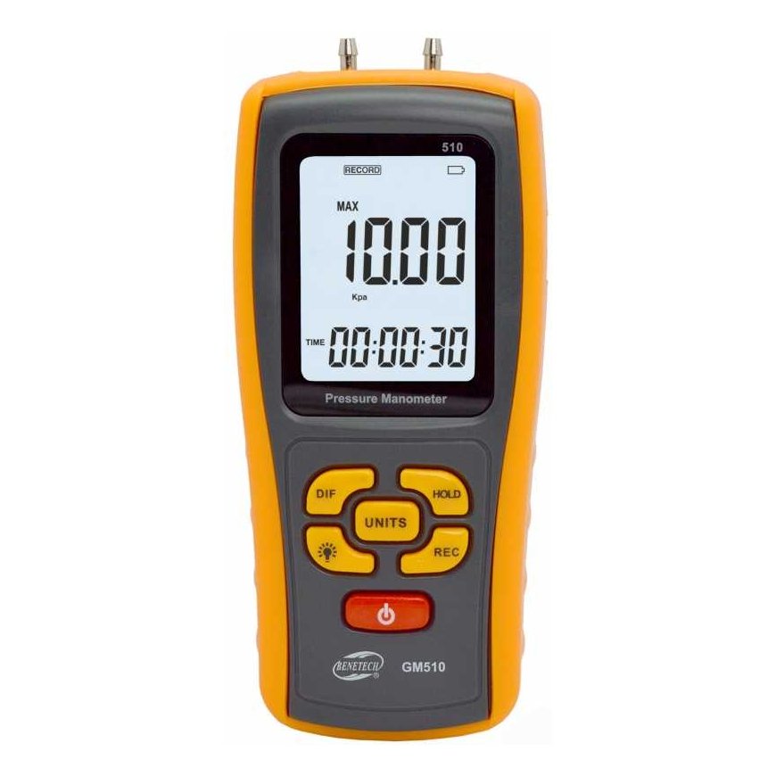 Digital differential pressure gauge - gas pressure gauge - Benetech GM510