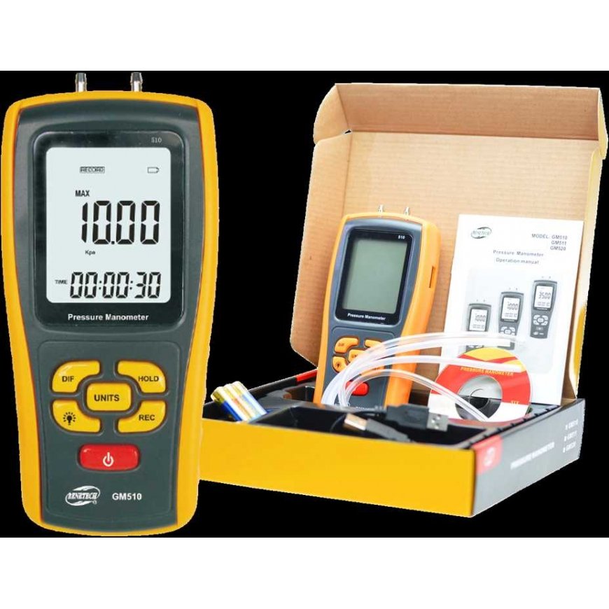 Digital differential pressure gauge - gas pressure gauge - Benetech GM510 – 3