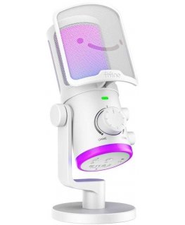 FIFINE AmpliGame AM6W wired microphone with RGB lighting | USB