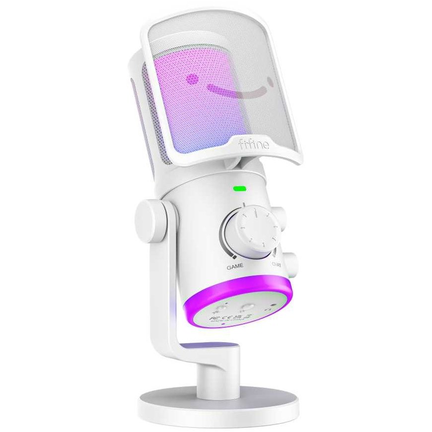 FIFINE AmpliGame AM6W wired microphone with RGB lighting | USB – 2