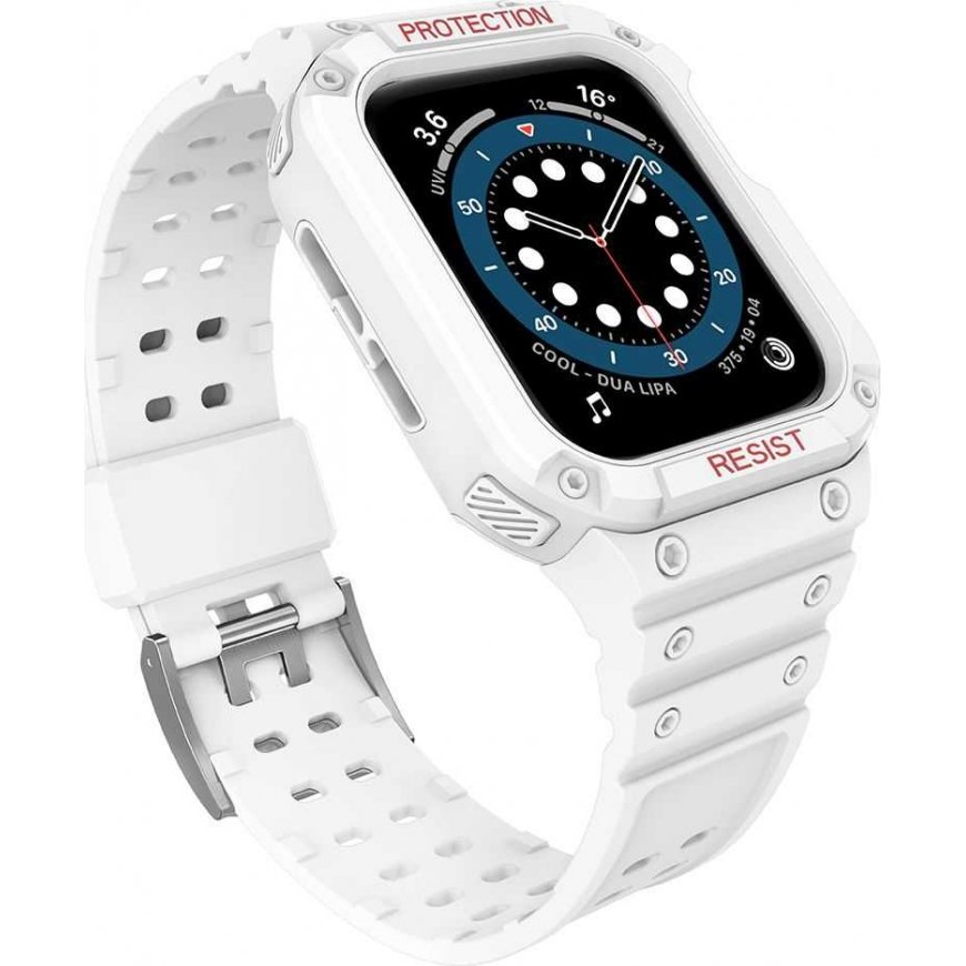 Apple SE/7 -silikoni Hurtel-ranneke, valkoinen, 38/40/41 mm