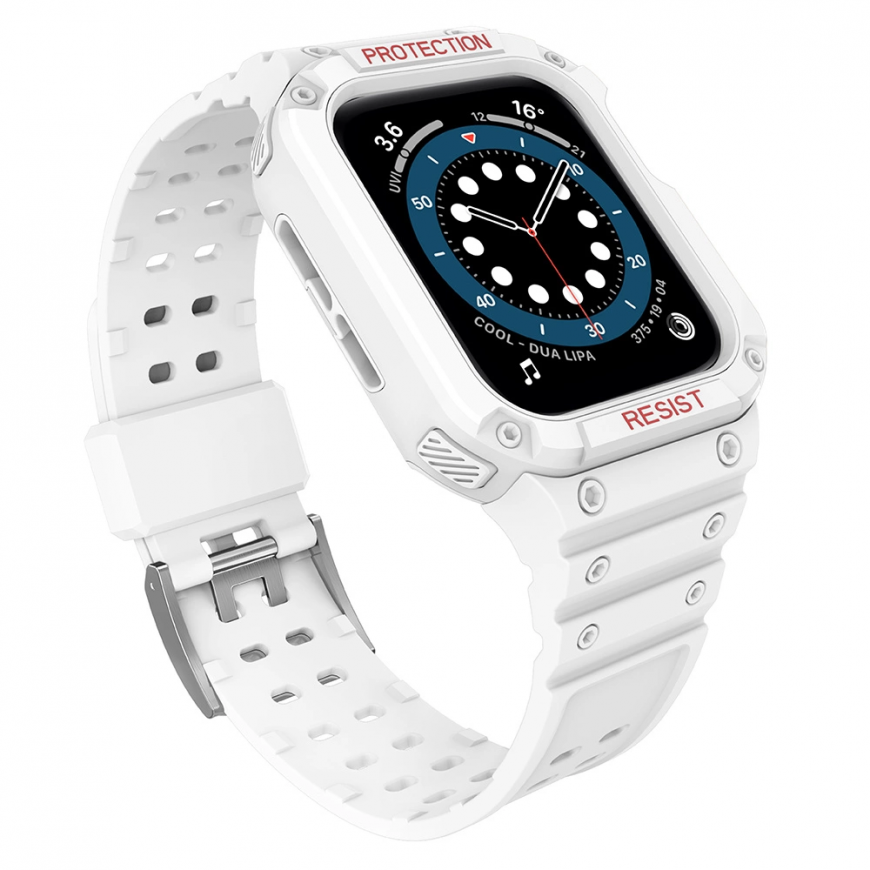 Išmaniojo laikrodžio Apple SE/7 silikoninis Hurtel dirželis, Baltos spalvos, 38/40/41 mm – 2