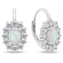 Brilio Silver Charming silver earrings with zircons and opals EA1127W