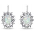 Brilio Silver Charming silver earrings with zircons and opals EA1127W