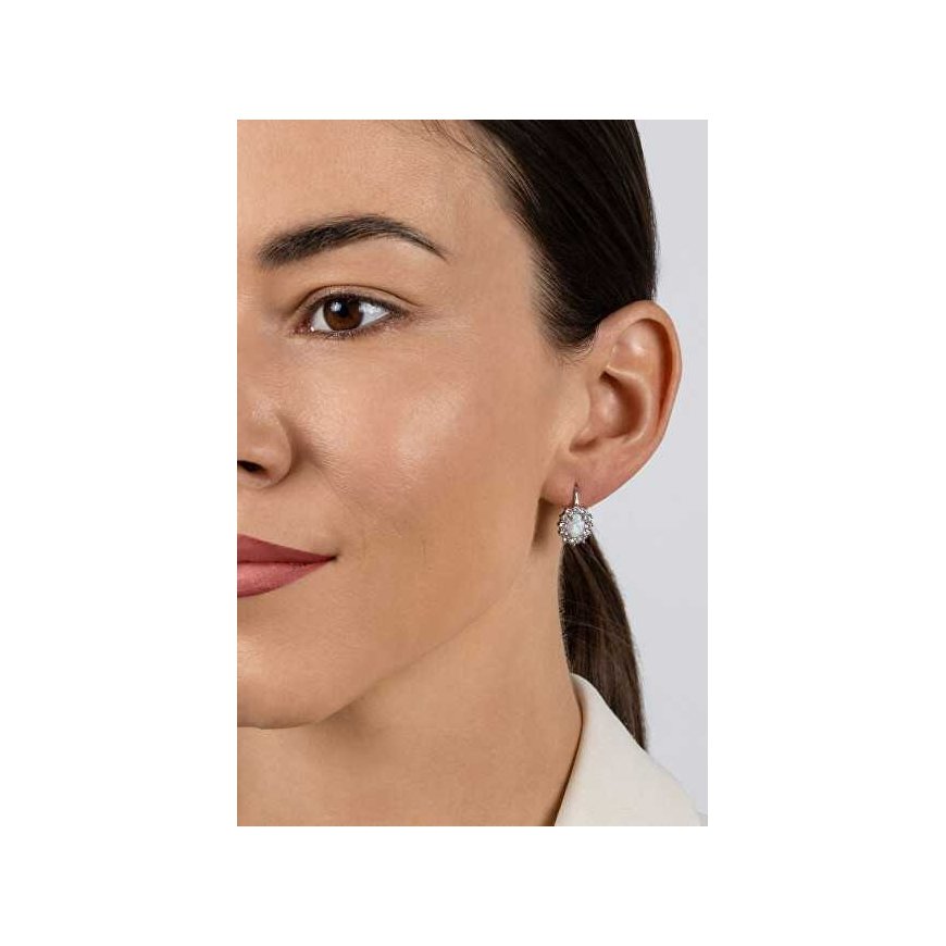 Brilio Silver Charming silver earrings with zircons and opals EA1127W – 4