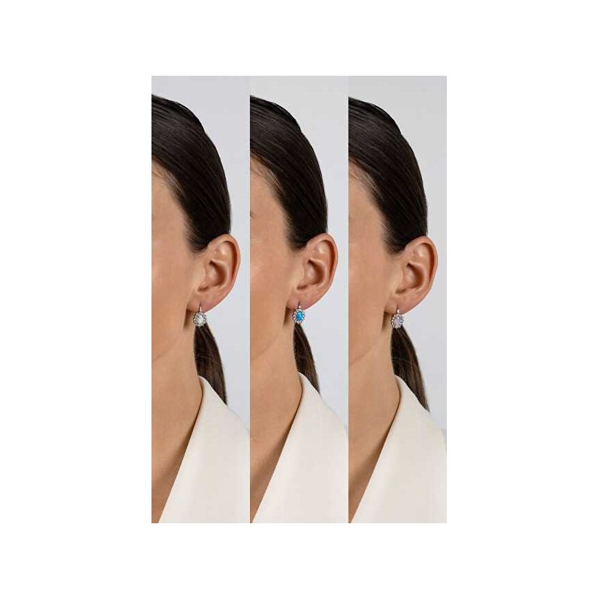 Brilio Silver Charming silver earrings with zircons and opals EA1127W – 5