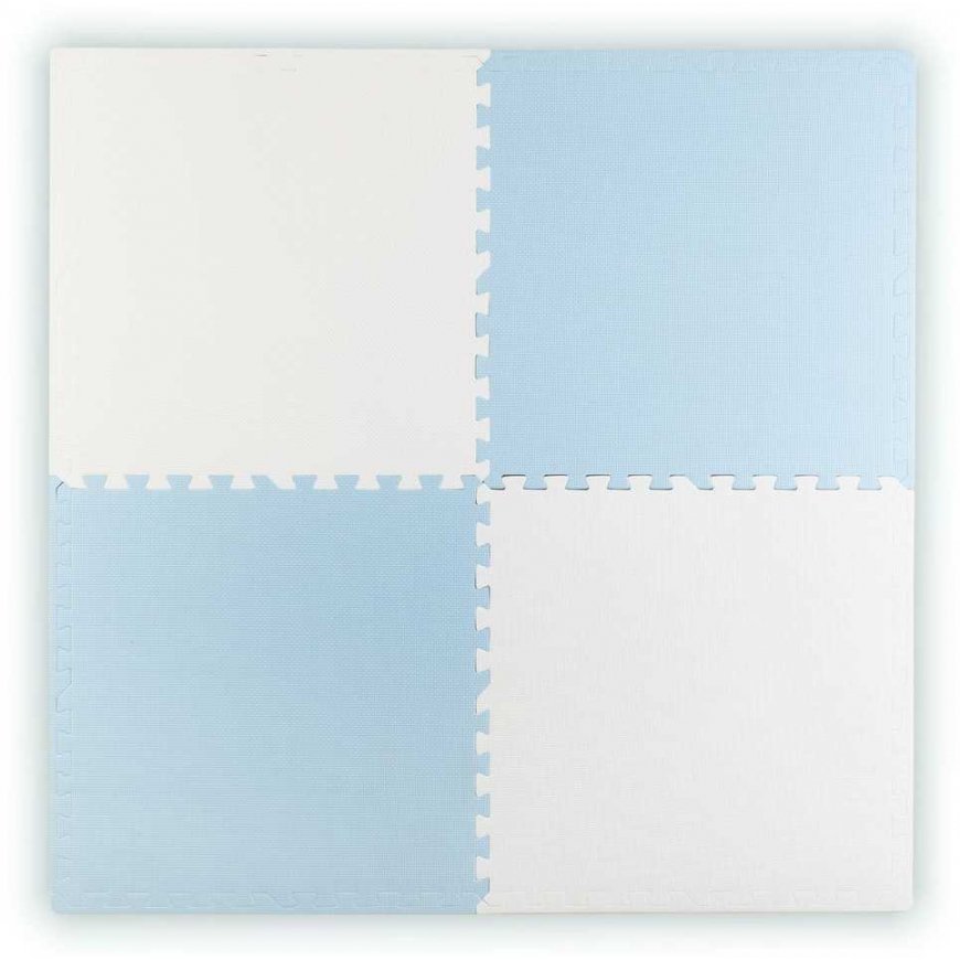Large foam puzzle mat Ricokids 60x60 cm 4 pcs. blue and white