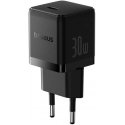 Baseus Wall Charger Palm 30W USB-C QC3.0 PD3.0 with USB-C cable 1m, black Baseus Wall Charger Palm 30W USB-C QC3.0 PD3.0 with USB-C cable 1m, black