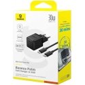 Baseus Wall Charger Palm 30W USB-C QC3.0 PD3.0 with USB-C cable 1m, black Baseus Wall Charger Palm 30W USB-C QC3.0 PD3.0 with USB-C cable 1m, black