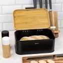 King Hoff STEEL BREAD BOX WITH BAMBOO LID KINGHOFF KH-1735 King Hoff STEEL BREAD BOX WITH BAMBOO LID KINGHOFF KH-1735