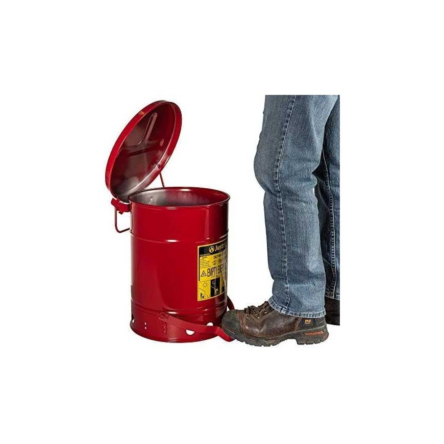 Justrite Flammable Waste and Oily Cleaning Material Container - FM/UL Approvals, Capacity 23 m