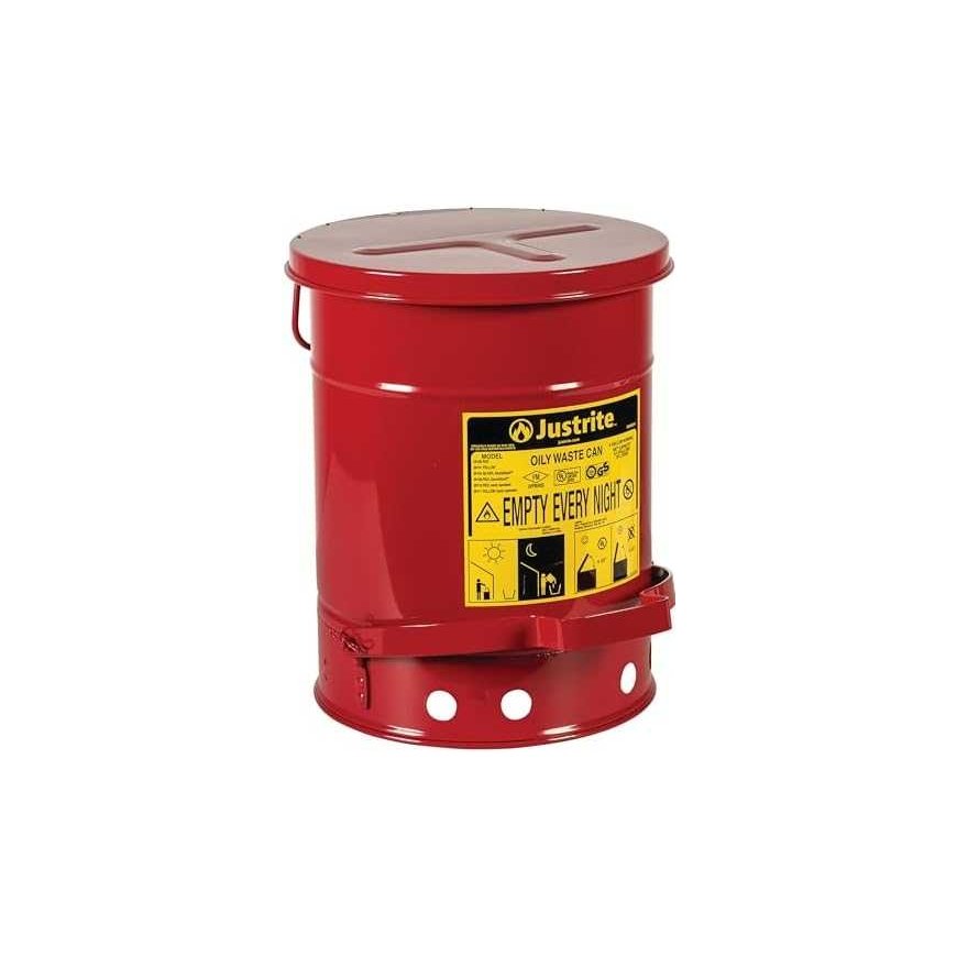 Justrite Flammable Waste and Oily Cleaning Material Container - FM/UL Approvals, Capacity 23 m – 3