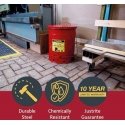 Justrite Flammable Waste and Oily Cleaning Material Container - FM/UL Approvals, Capacity 23 m Justrite Flammable Waste and Oily Cleaning Material Container - FM/UL Approvals, Capacity 23 m