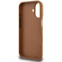 Guess PU Grained 4G Logo Stand Camera Frame case for Apple iPhone 16 brown