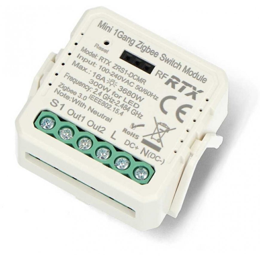 Tuya – voltage-free relay 12V/230V – ZigBee – Android/iOS app – RTX ZRS1-DCMR