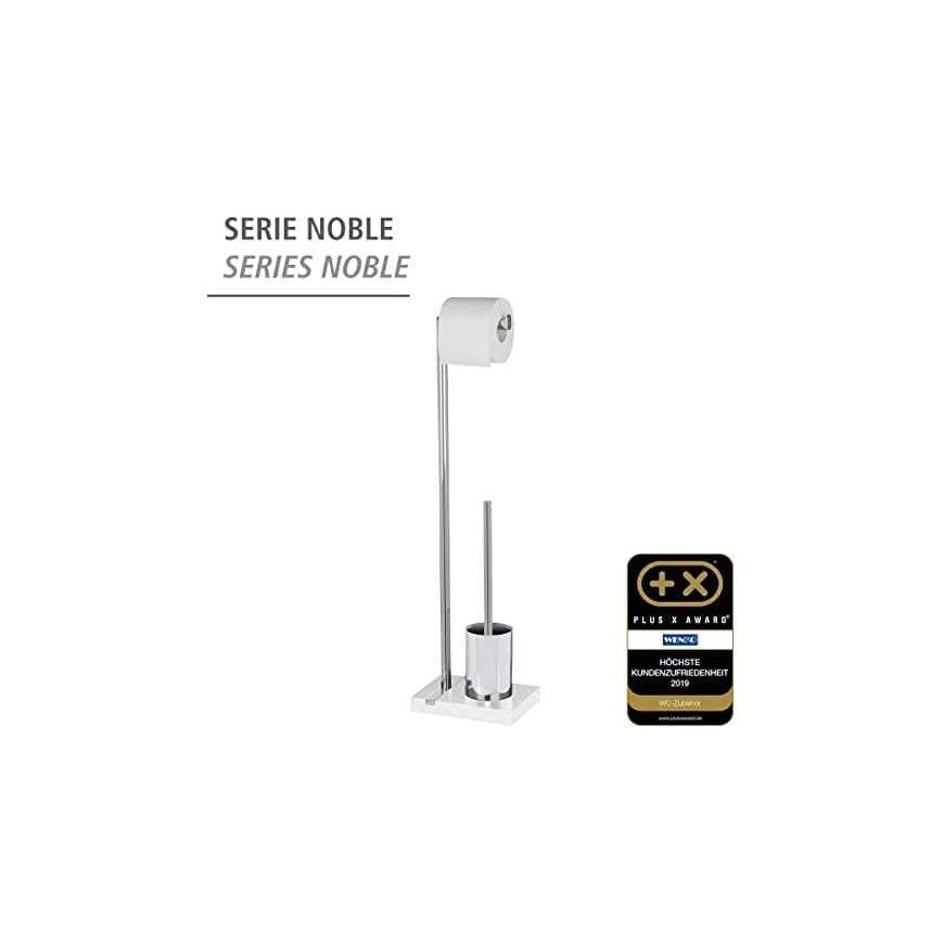 WENKO, "Noble White" wc-harjan ja -paperin pidike, "White Chome" polyresiini