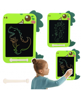 Lean Toys žymeklis piešimo lenta rašymui LCD dinozauras rašiklis Žalias
