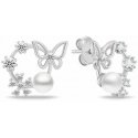 Brilio Silver Silver earrings Rings with zircons and pearls EA1054W Brilio Silver Silver earrings Rings with zircons and pearls EA1054W