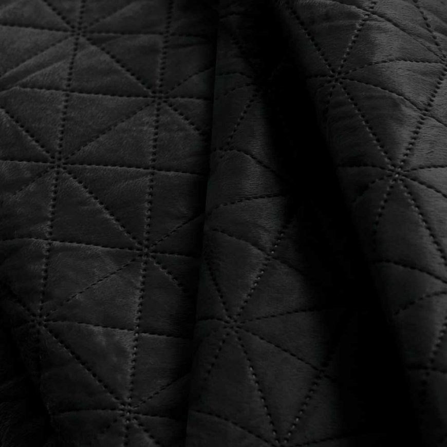 Bedspread LAILA color black simple style glamour material type - textile velvet, polyester 170x210 AmeliaHome – 2