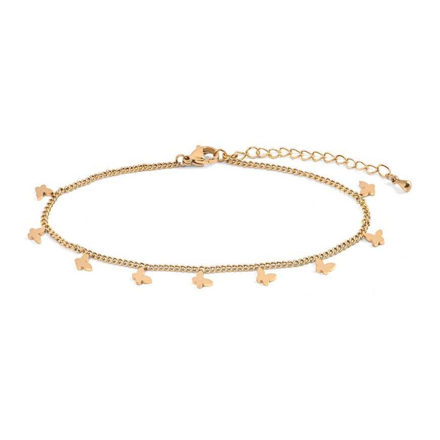 Troli Delicate gold-plated anklet with bows