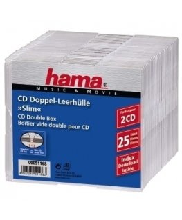 Hama 00051168 optilise ketta ümbris Slimline ümbris 2 ketast Läbipaistev