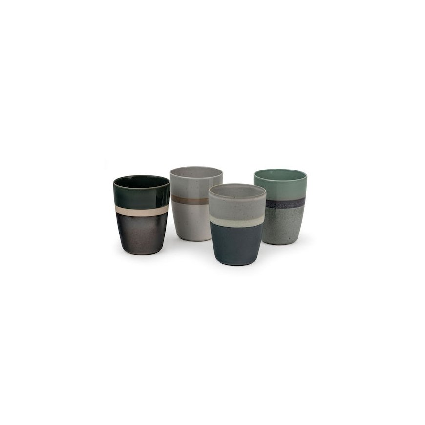 1x4 Bredemeijer Mugs Sven 200ml Mugs Stoneware Stripes 147080 – 2