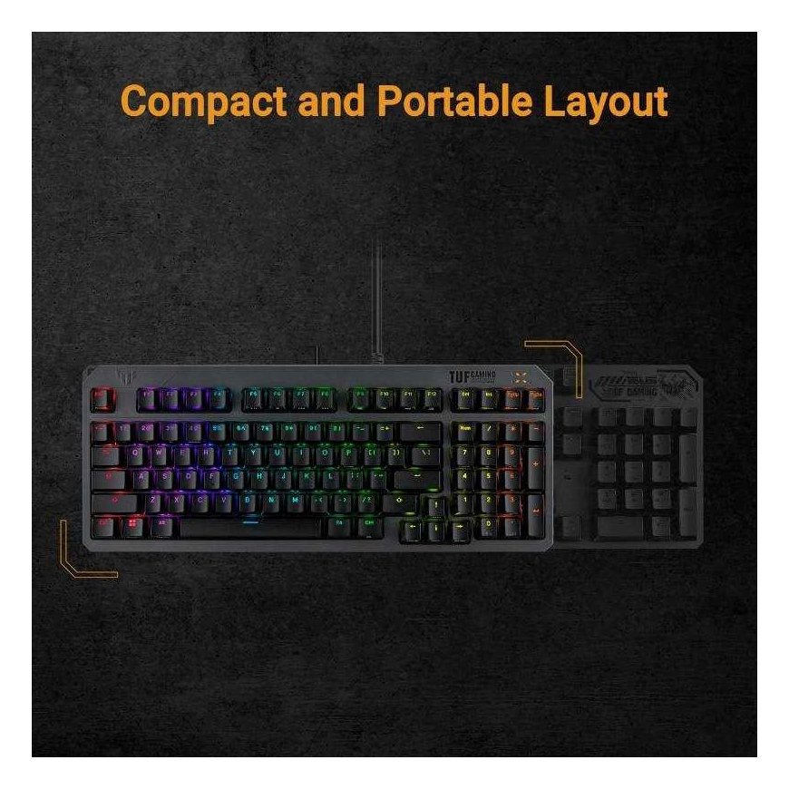 ASUS keyboard TUF Gaming K3 GEN II, mechanical, CZ/SK, gray – 5