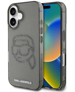 Karl Lagerfeld IML Rhinestones Karl Head Apple iPhone 16 case black