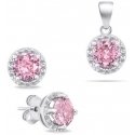Brilio Silver Brilio Silver Sparkling silver jewelry set with zircons SET230WP (earrings, pendant)