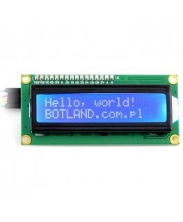 Alkuperäinen LCD-näyttö 2x16 merkkiä sininen + I2C LCM1602 -muunnin