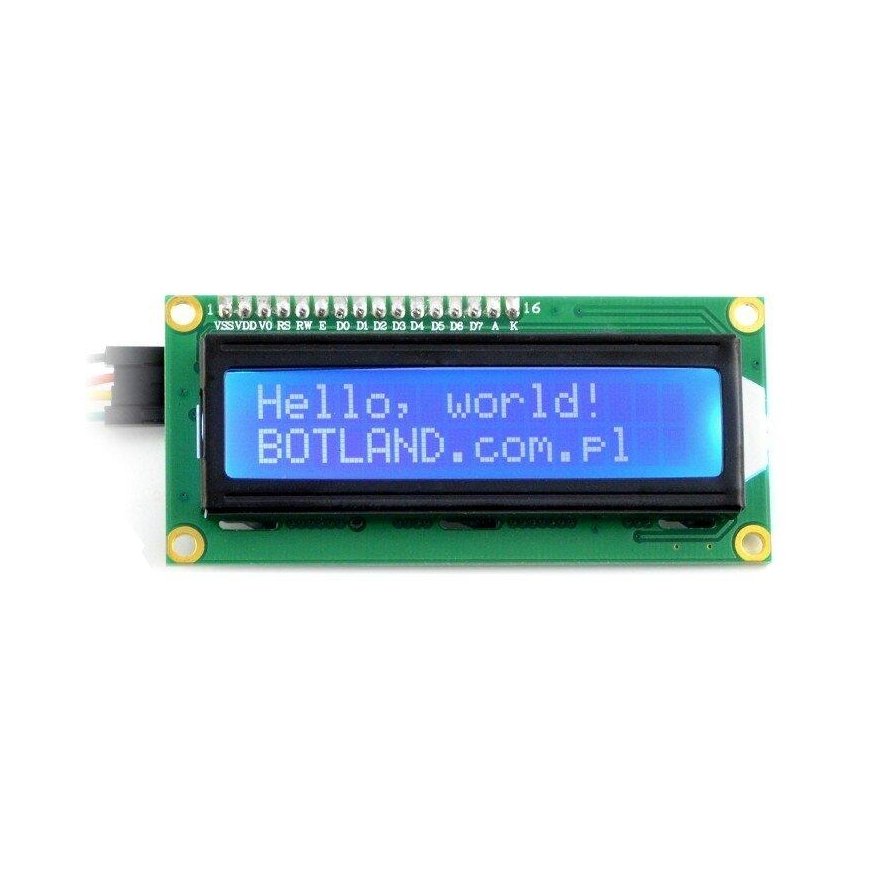 Oem LCD display 2x16 characters blue + I2C LCM1602 converter