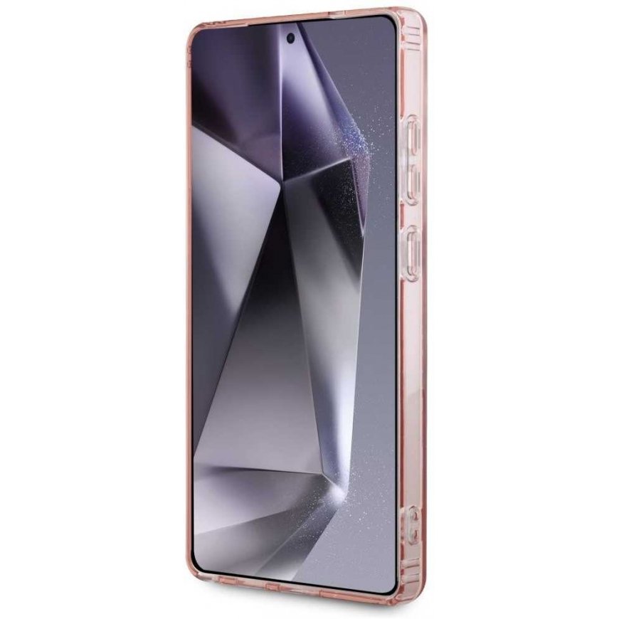 Dėklas Guess Glitter Circle Classic Logo MagSafe skirtas Samsung Galaxy S25 Ultra rožinės spalvos – 3