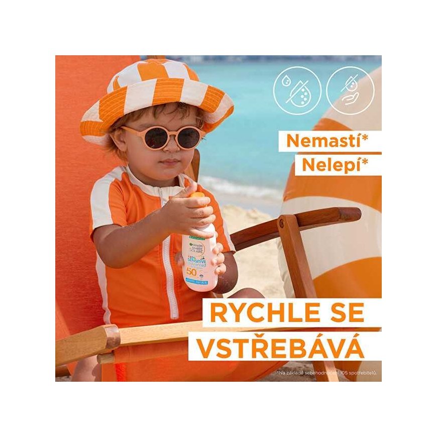 Garnier Ambre Solaire -suojasuihke SPF 50+ - Lasten suojasuihke herkälle iholle - 150 ml – 4