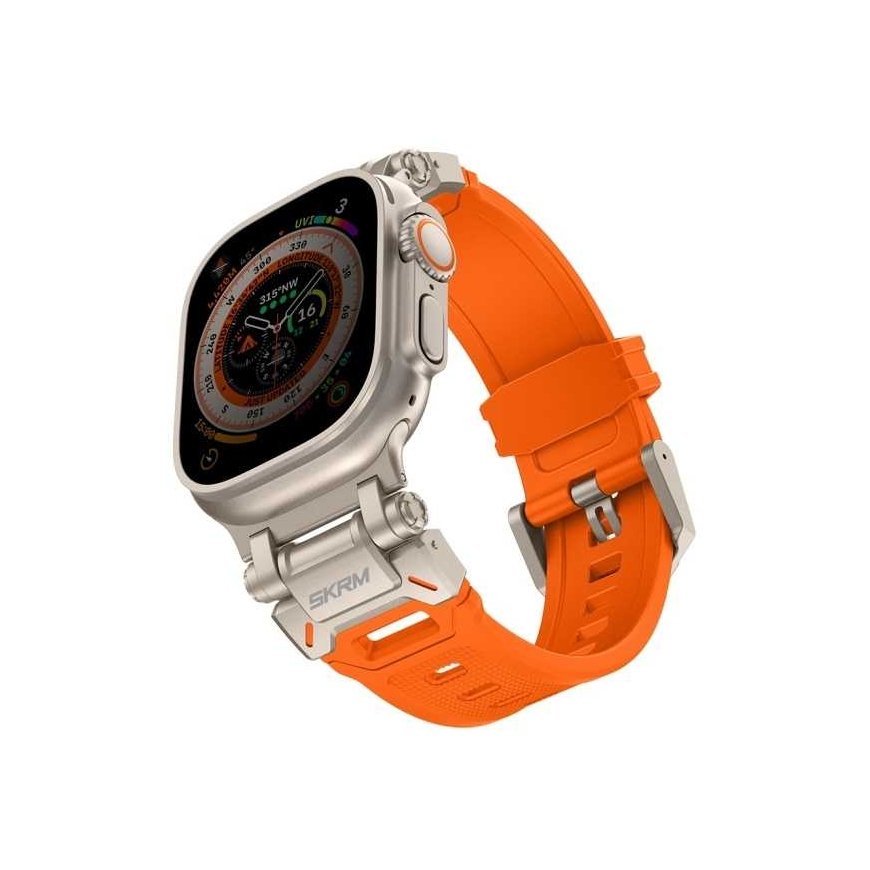 Skinarma apyrankė Titon Apple Watch Ultra 49mm oranžinės spalvos