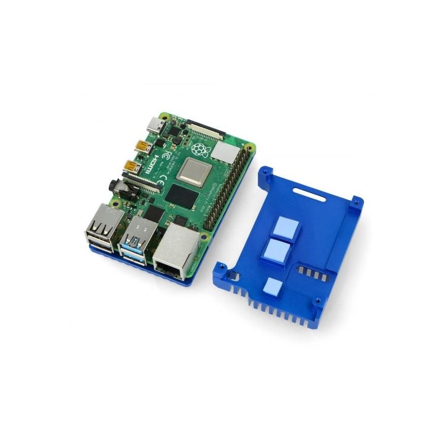 Odseven Raspberry Pi 4B aluminum radiator - box blue – 4