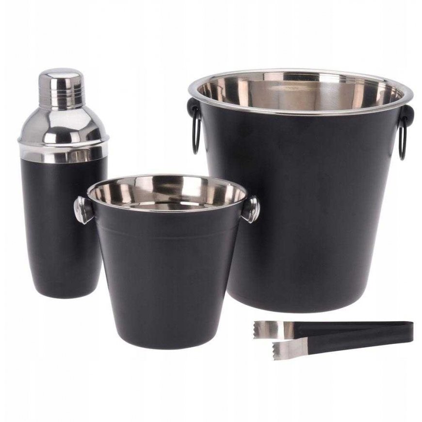 Excellent Houseware Kokteilių gaminimo rinkinys plienas juoda 4 vnt. – 2