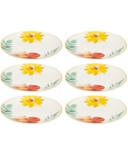 PIECES MARGAUX dessert plates, porcelain, 6 pcs. x 19 cm