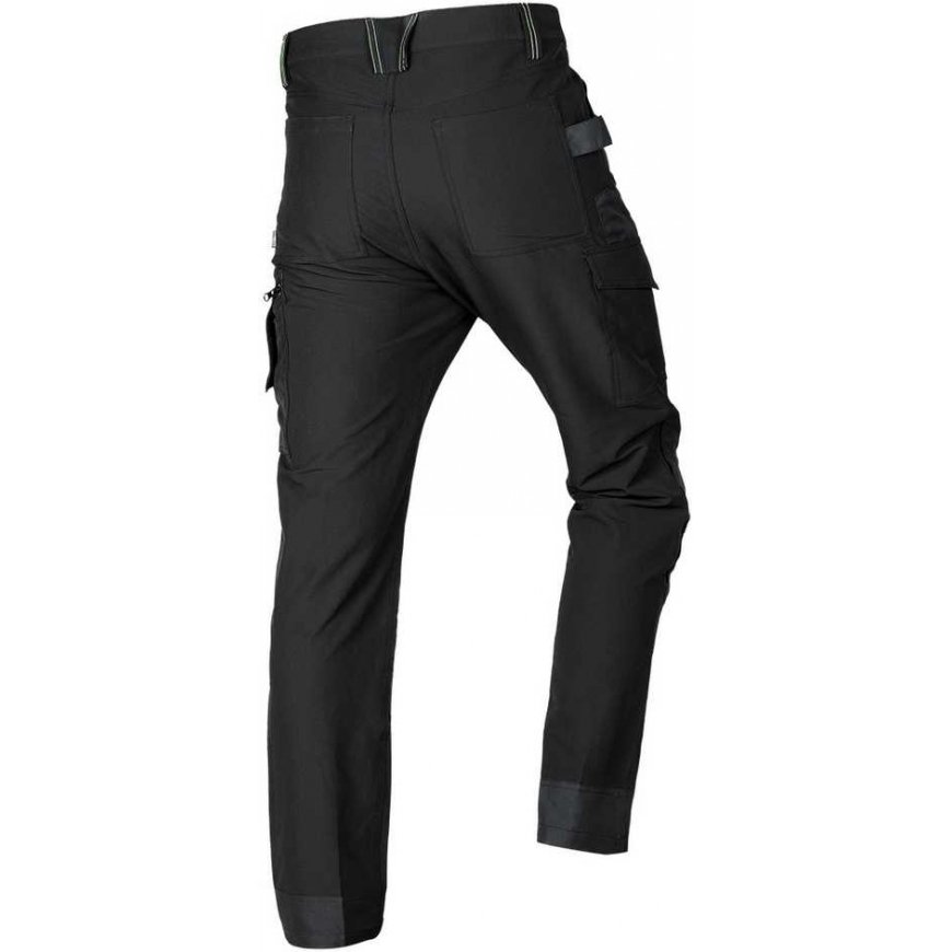 Neo Work trousers Mix&Match, 4-way stretch, black with green elements, size L – 2