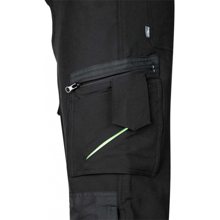 Neo Work trousers Mix&Match, 4-way stretch, black with green elements, size L – 4