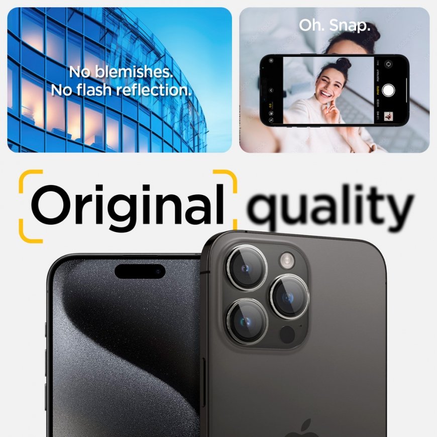 Spigen iPhone 15 Pro / 15 Pro Max / 14 Pro / 14 Pro Max Camera Lens Protector EZ Fit GLAS.tR Optik P – 5