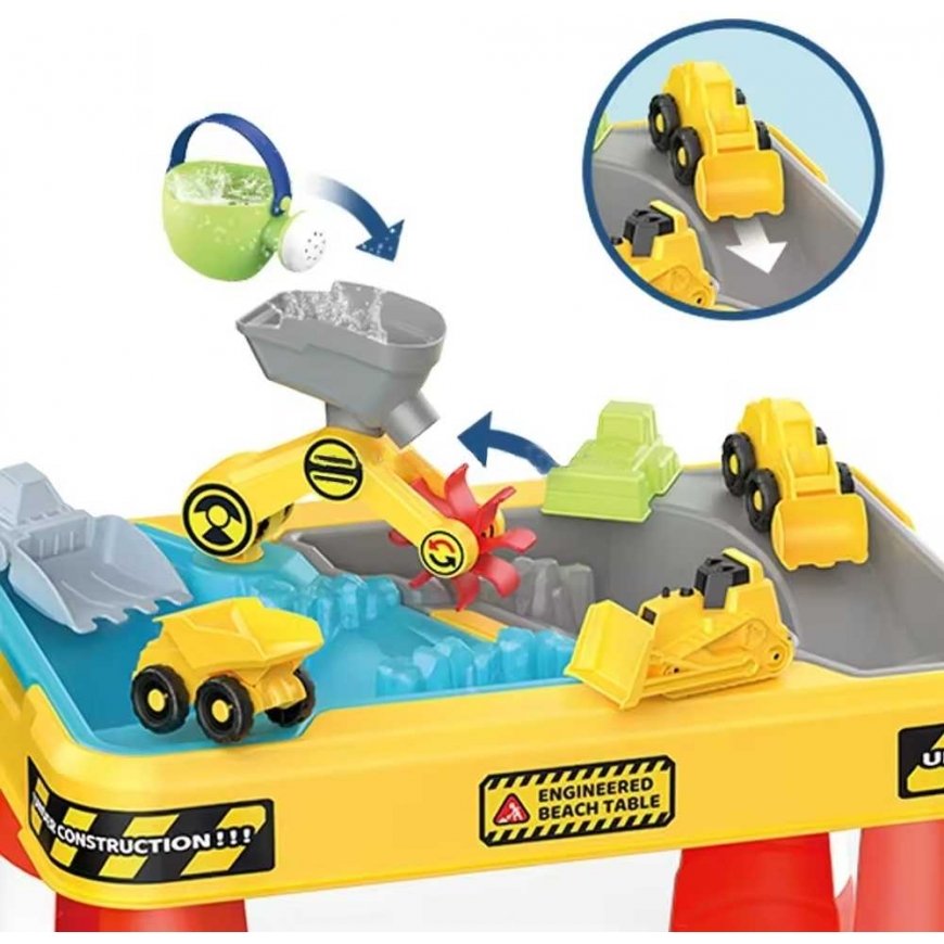 WOOPIE Table Water 2in1 Sandbox Construction Site + 4 Cars 12 pcs. – 3