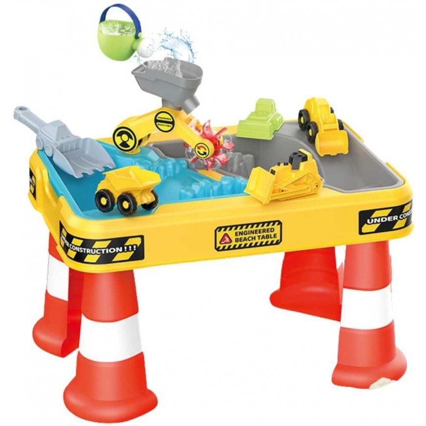 WOOPIE Table Water 2in1 Sandbox Construction Site + 4 Cars 12 pcs. – 4