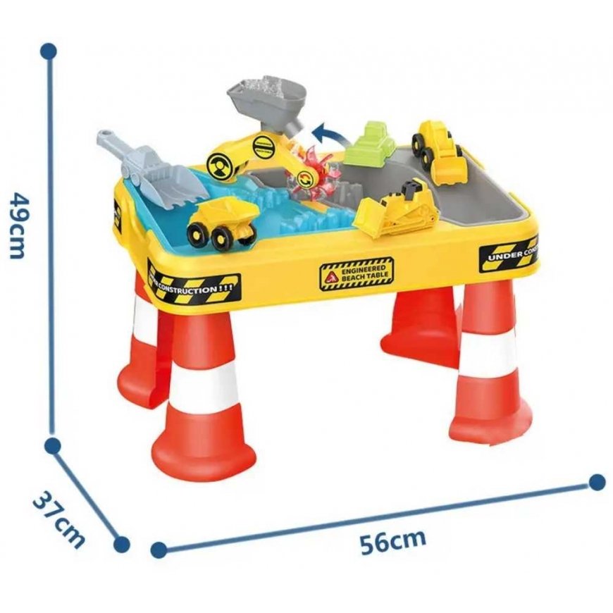 WOOPIE Table Water 2in1 Sandbox Construction Site + 4 Cars 12 pcs. – 5