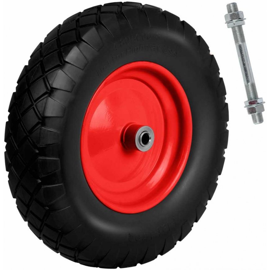 Wheel Tubeless wheelbarrow wheel 4.00-8 black and red Humberg