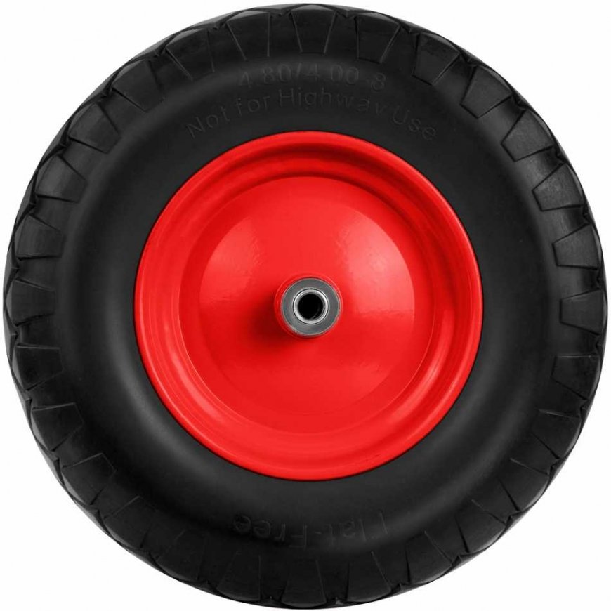 Pyörä Tubeless-kottikärryn pyörä 4.00-8 musta ja punainen Humberg – 2