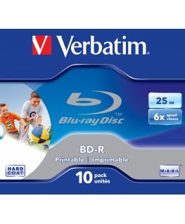 Verbatim BD-R SL 25GB 6x Printable 10 Pack Jewel Case 10 kpl