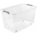Box with lid on wheels clipbox Leo 59x38x35.5cm 56L transparent Box with lid on wheels clipbox Leo 59x38x35.5cm 56L transparent