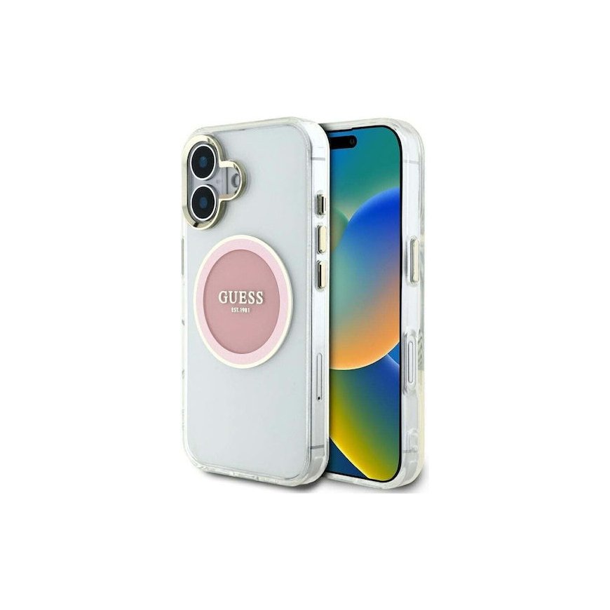 Case Guess IML Metal Colored Circle Classic Logo MagSafe fo