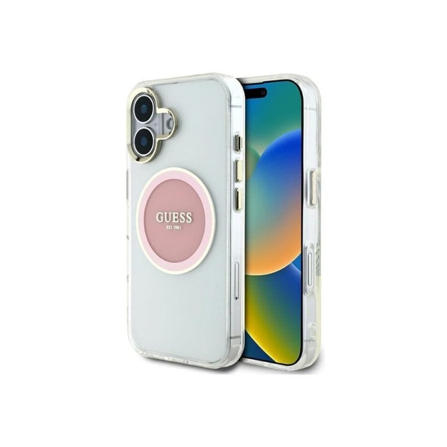 Case Guess IML Metal Colored Circle Classic Logo MagSafe fo – 2