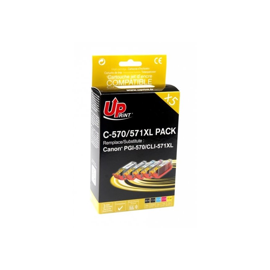 T3AZUR CJ571XLUPP5 tindikassett 5 tk Kokkusobiv Must, Tsüaan, Magenta, Kollane
